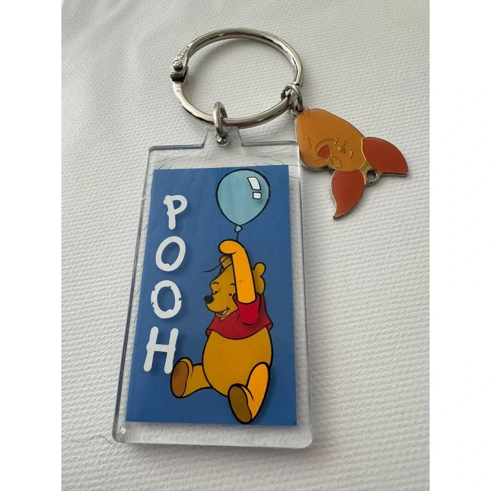 Disneyland Resort Winnie the Pooh Keychain Key Ring Disney with Piglet Charm Add